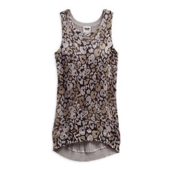Harley-Davidson Camo Skulls Knit Crochet Tank Top - Picture 1 of 8